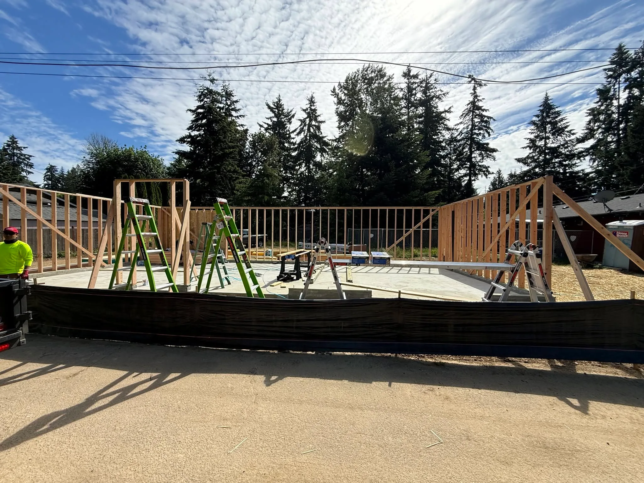 ADU framing project by Puget Sound ADU Builders